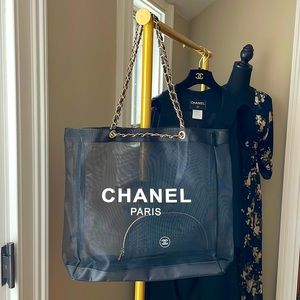 Chanel Beauty Mesh Bag with Cosmetic Pouch